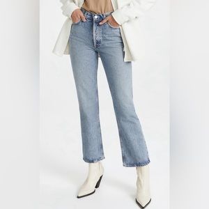 Agolde mid rise relaxed boot cut jeans